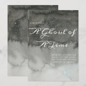 エレガントな水彩画のハロウィンパーティー招待状 招待状 (正面/裏面)