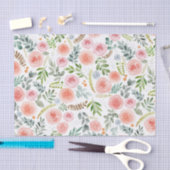 エレガントな水彩画のバラと枝 薄葉紙 (クラフト)