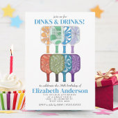 エレガントな水彩画のピックルボール・バースデーパーティ 招待状