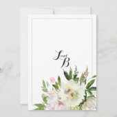 エレガントな水彩画のピンクと白のゴールドの花のウェディング 招待状 (裏面)