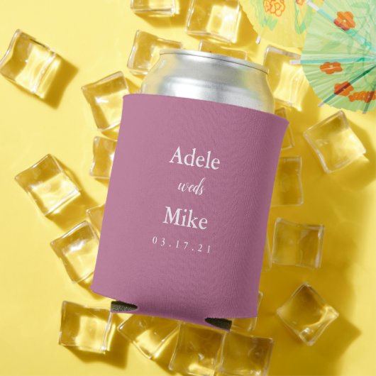 エレガントな水彩画のピンクのバラの花束の結婚式 缶クーラー (インサイチュ 夏)