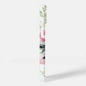 エレガントな水彩画のピンクの花のカスタムネーム Case-Mate iPhoneケース (裏面 / 右)