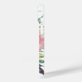 エレガントな水彩画のピンクの花のカスタムネーム Case-Mate iPhoneケース (裏面 / 左)