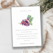 エレガントな水彩画のブドウの葉のブライズシャワー サンキューカード