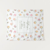 エレガントな水彩画のベイビー・イン・ブルーム・ガール・ベイビーシャワー タペストリー (正面(横))