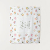 エレガントな水彩画のベイビー・イン・ブルーム 女の子のベイビーシャワー タペストリー (正面)