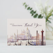 エレガントな水彩画のベニス イラスト イタリア サンキューカード (スタンド正面)