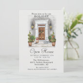 エレガントな水彩画のホリデーオープンハウス 招待状 (スタンド正面)