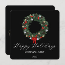 エレガントな水彩画のホリデーカード