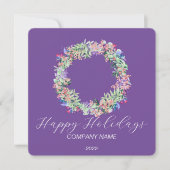 エレガントな水彩画のホリデーカード シーズンカード (正面)