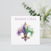 エレガントな水彩画のマルディグラス 招待状 (スタンド正面)