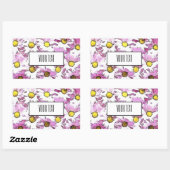 エレガントな水彩画のマーガレット 長方形シール (シート)