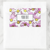 エレガントな水彩画のマーガレット 長方形シール (バッグ)