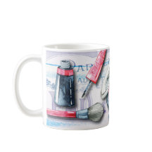 エレガントな水彩画のモノグラムの美しいの化粧品のスタイル