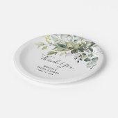 エレガントな水彩画のユーカリ ブライダルシャワー ペーパープレート (アングル)