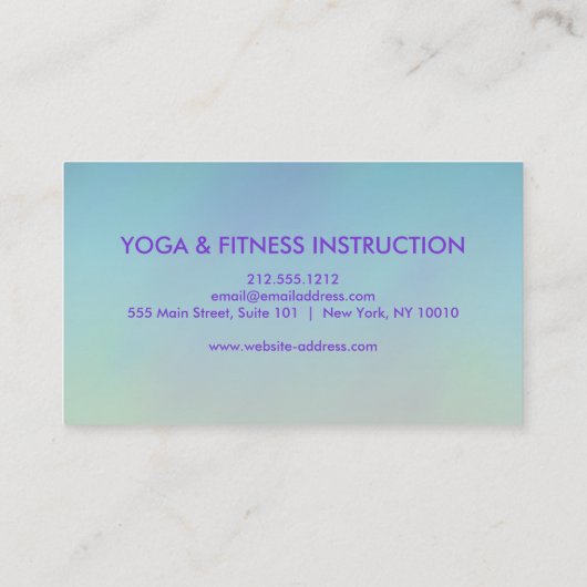 エレガントな水彩画のヨガのインストラクターのロゴ 名刺 (裏面)