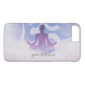 エレガントな水彩画のヨガ瞑想ポーズオームシンボル Case-Mate iPhoneケース (裏面(横))