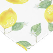 エレガントな水彩画のレモン及び花 ショートテーブルランナー (コーナー)