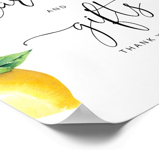エレガントな水彩画のレモン カードとギフト ポスター (角)