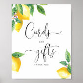 エレガントな水彩画のレモン カードとギフト ポスター (正面)