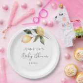 エレガントな水彩画のレモン ベイビーシャワー ペーパープレート (パーティー)