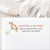 エレガントな水彩画のワイルドフラワーリターンアドレス ラベル (インサイチュ)