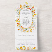 エレガントな水彩画のワイルドフラワー ウェディング オールインワン招待状 (内側)