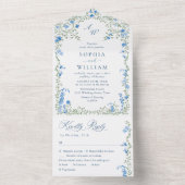 エレガントな水彩画のワイルドフラワー ウェディング オールインワン招待状 (内側)