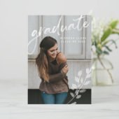 エレガントな水彩画の卒業写真発表 招待状 (スタンド正面)