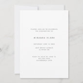 エレガントな水彩画の卒業写真発表 招待状 (裏面)