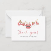 エレガントな水彩画の小さなサンタベイビー  ベイビーシャワー ノートカード (正面)