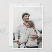 エレガントな水彩画の山々と森のウェディングフォト セーブザデート (裏面)