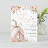 エレガントな水彩画の愛らしい小さなかぼちゃのベイビーシャー 招待状 (スタンド正面)