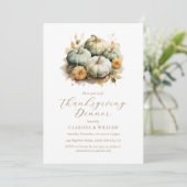 エレガントな水彩画の感謝祭ディナー 招待状 (スタンド正面)