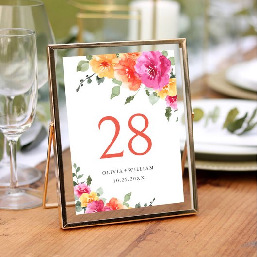 エレガントな水彩画の明るいピンクの花の結婚式 招待状