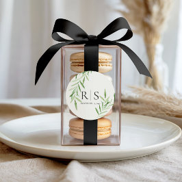 エレガントな水彩画の柳のブライダルシャワー モノグラム ラウンドシール