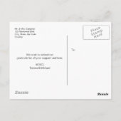 エレガントな水彩画の桜のウェディングサンクスカード ポストカード (裏面)