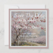 エレガントな水彩画の桜 セーブザデート (正面)