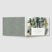 エレガントな水彩画の森のウェディングシャワー ゲストブック (全面)