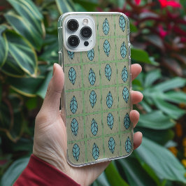 エレガントな水彩画の植物の葉のグリーン iPhone 16ケース