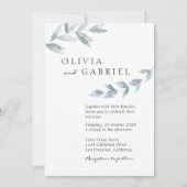 エレガントな水彩画の植物ウェディング 招待状 (正面)