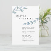 エレガントな水彩画の植物ウェディング 招待状 (スタンド正面)