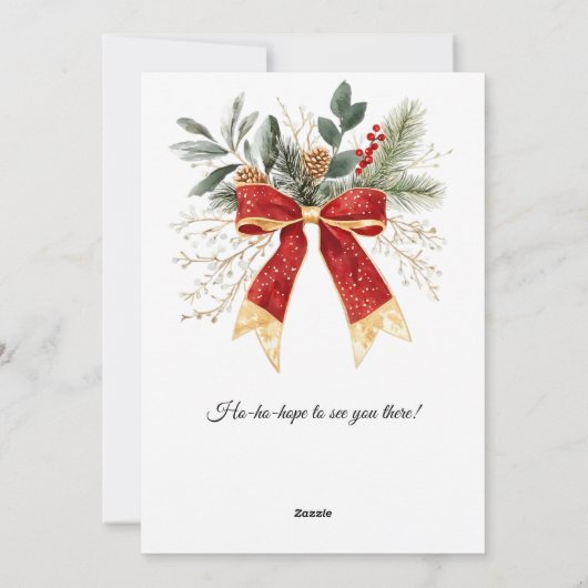 エレガントな水彩画の楽しいクリスマスホリデーパーティー シーズンカード (裏面)