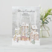 エレガントな水彩画の楽しいクリスマス シーズンカード (スタンド正面)