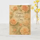 エレガントな水彩画の母の日 カード (黄色い花)