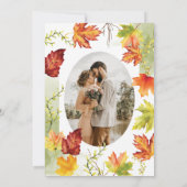 エレガントな水彩画の秋の写真 ウェディング 招待状 (裏面)