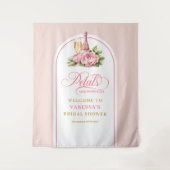 エレガントな水彩画の花びらとプロセッコのフォトウォール タペストリー (正面)