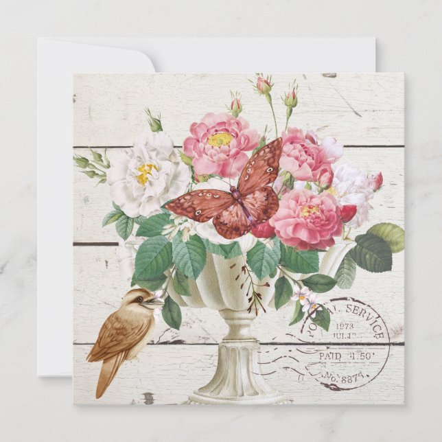 エレガントな水彩画の花 フランスのアート ルスティック (正面)