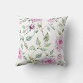 エレガントな水彩画の葉およびバラ|の装飾用クッション クッション (裏面)