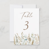 エレガントな水彩画の葉のウェディングテーブルナンバー (正面)